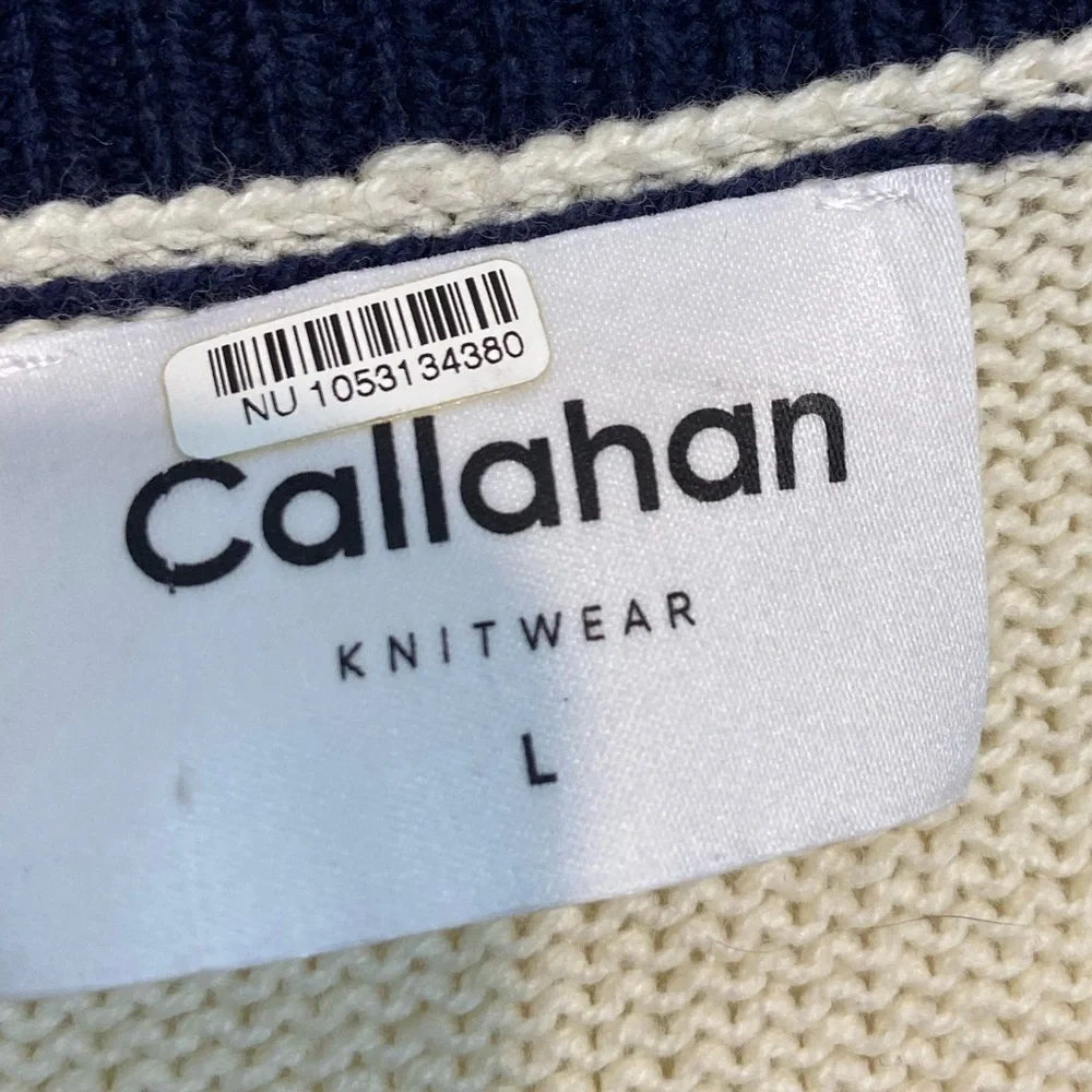 Anthropologie X Callahan Dee Vee Preppy Cable Knit Sweater